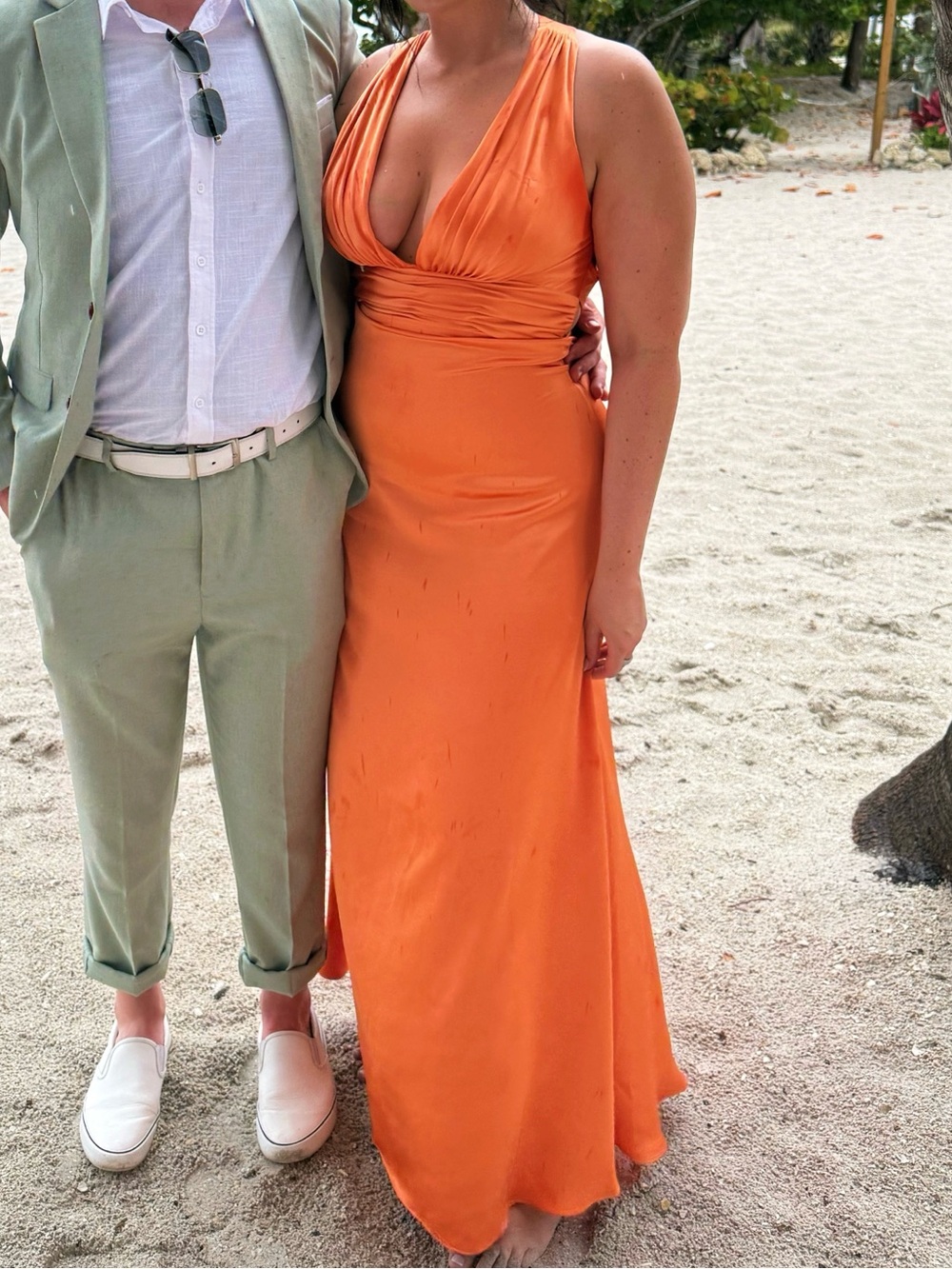 Revelry - Dylan Satin Dress Tangerine